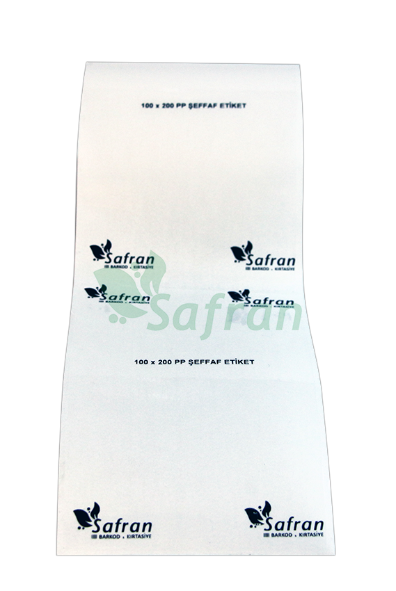 100X200 PVC ŞEFFAF ETİKET ( 150'li )