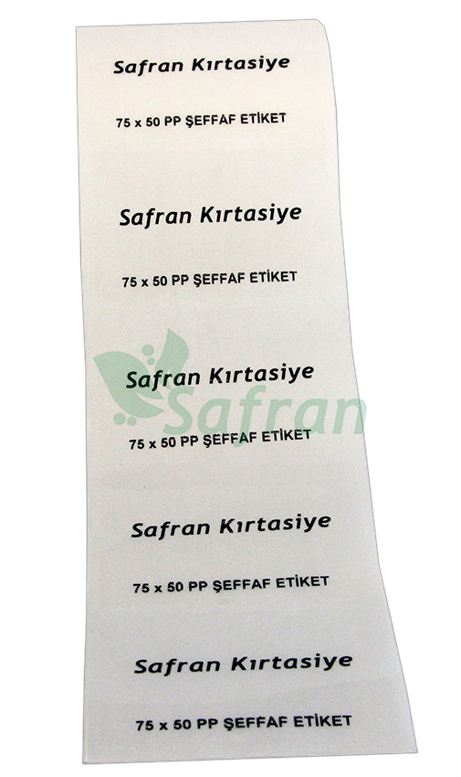 75X50 PVC ŞEFFAF ETİKET   ( 750'li )